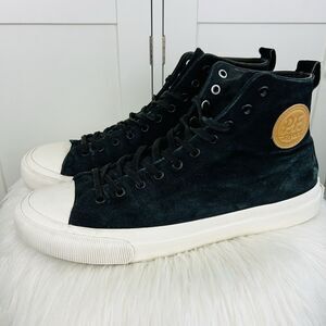 PF Flyers All-American Hi Top Sneakers Black Canvas White Cap Toe Shoes Mens 12
